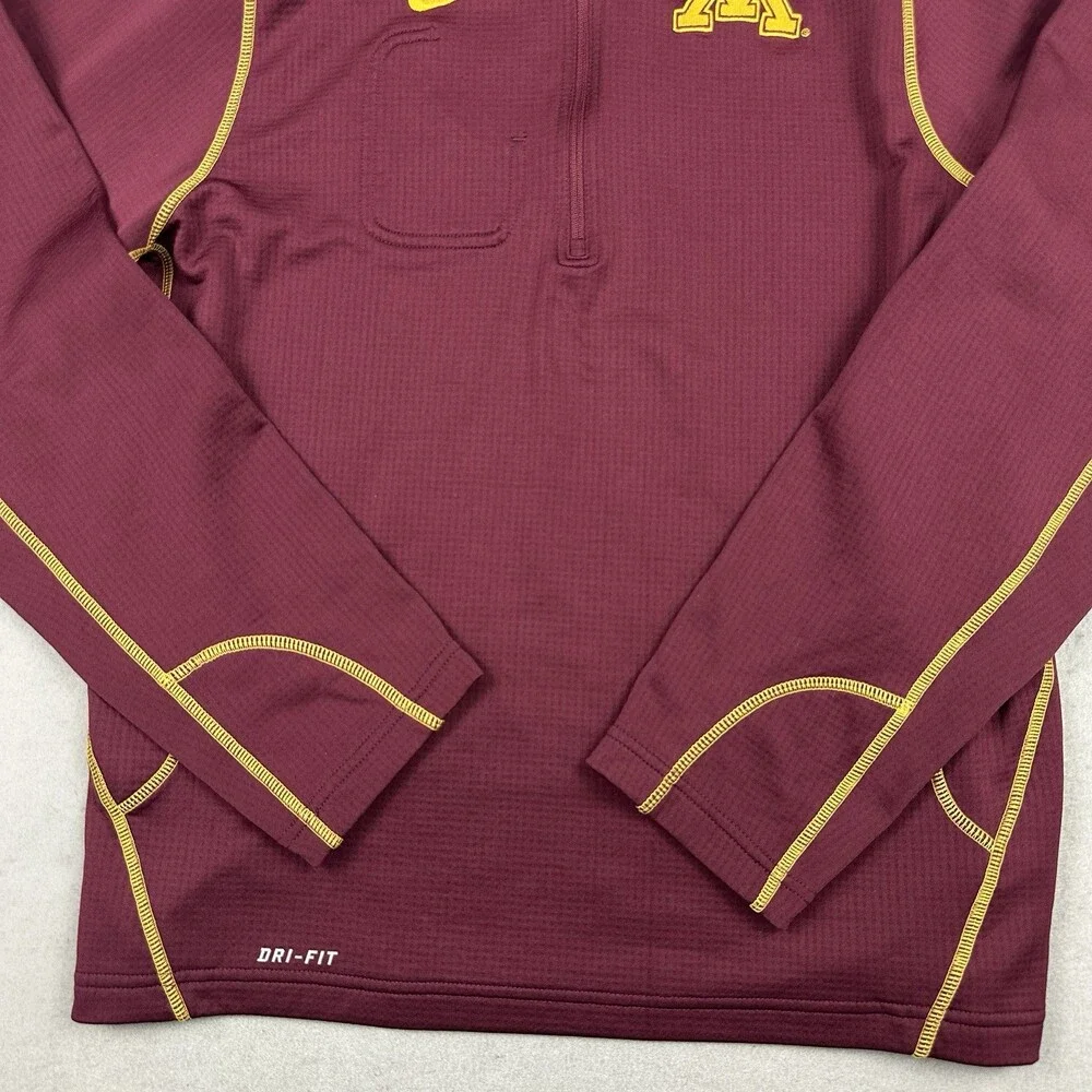 Minnesota Golden Gophers Sweater Men Small 1/4 Zip Nike Dri Fit NCAA Pullover S